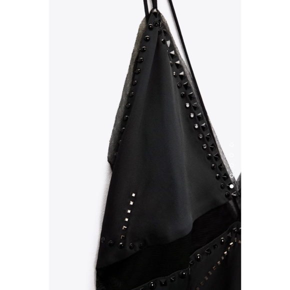 Zara black studded dress Limited Edition - Picture 4 of 9